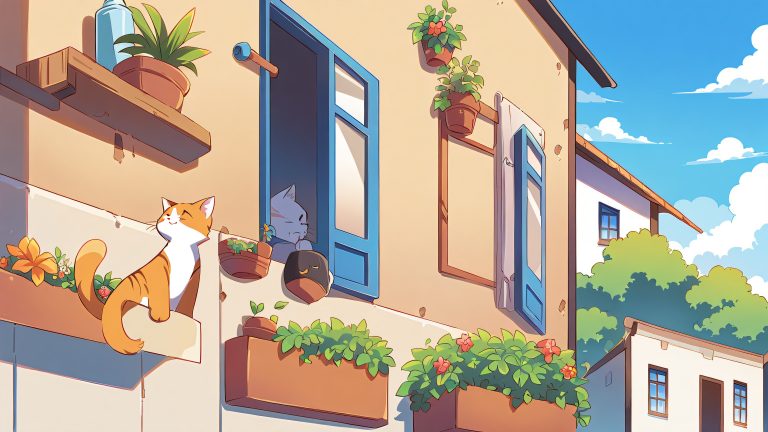 4k anime cat wallpaper scaled