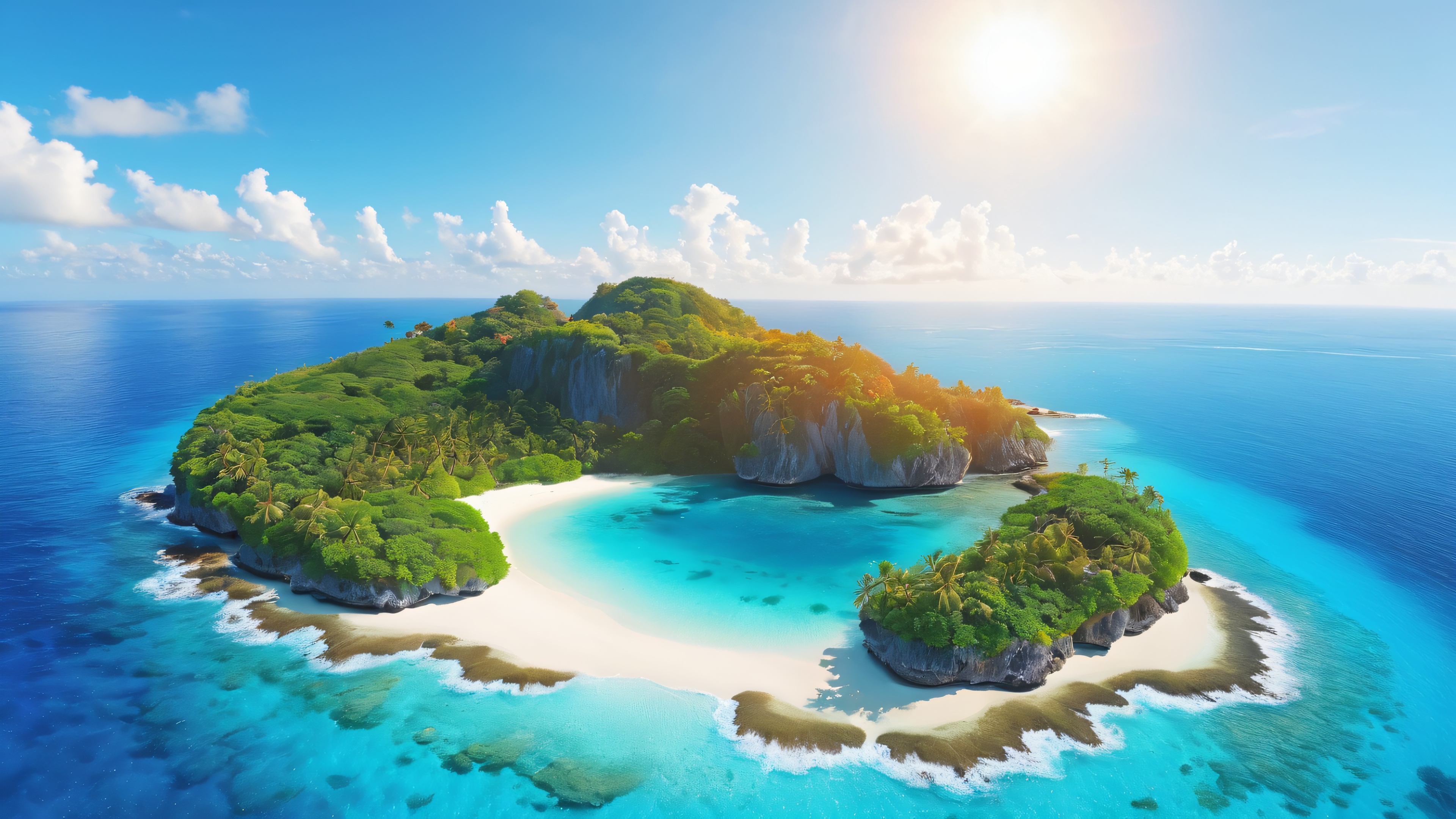 4K wallpaper of Drone Island