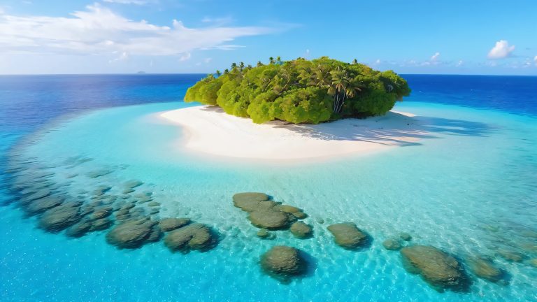 4k drone island wallpaper scaled