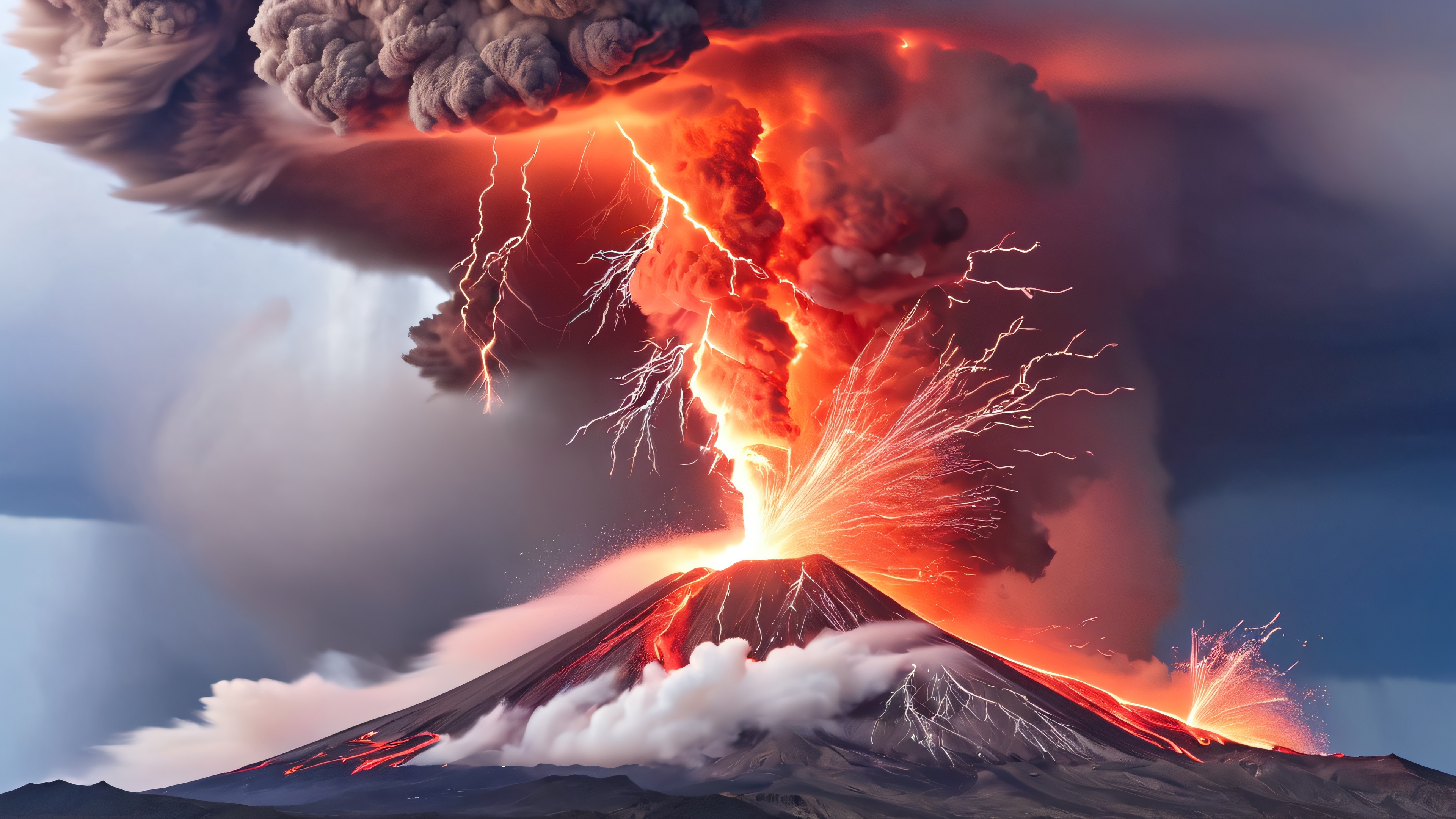 4K wallpaper of Nature VolcanicLightning