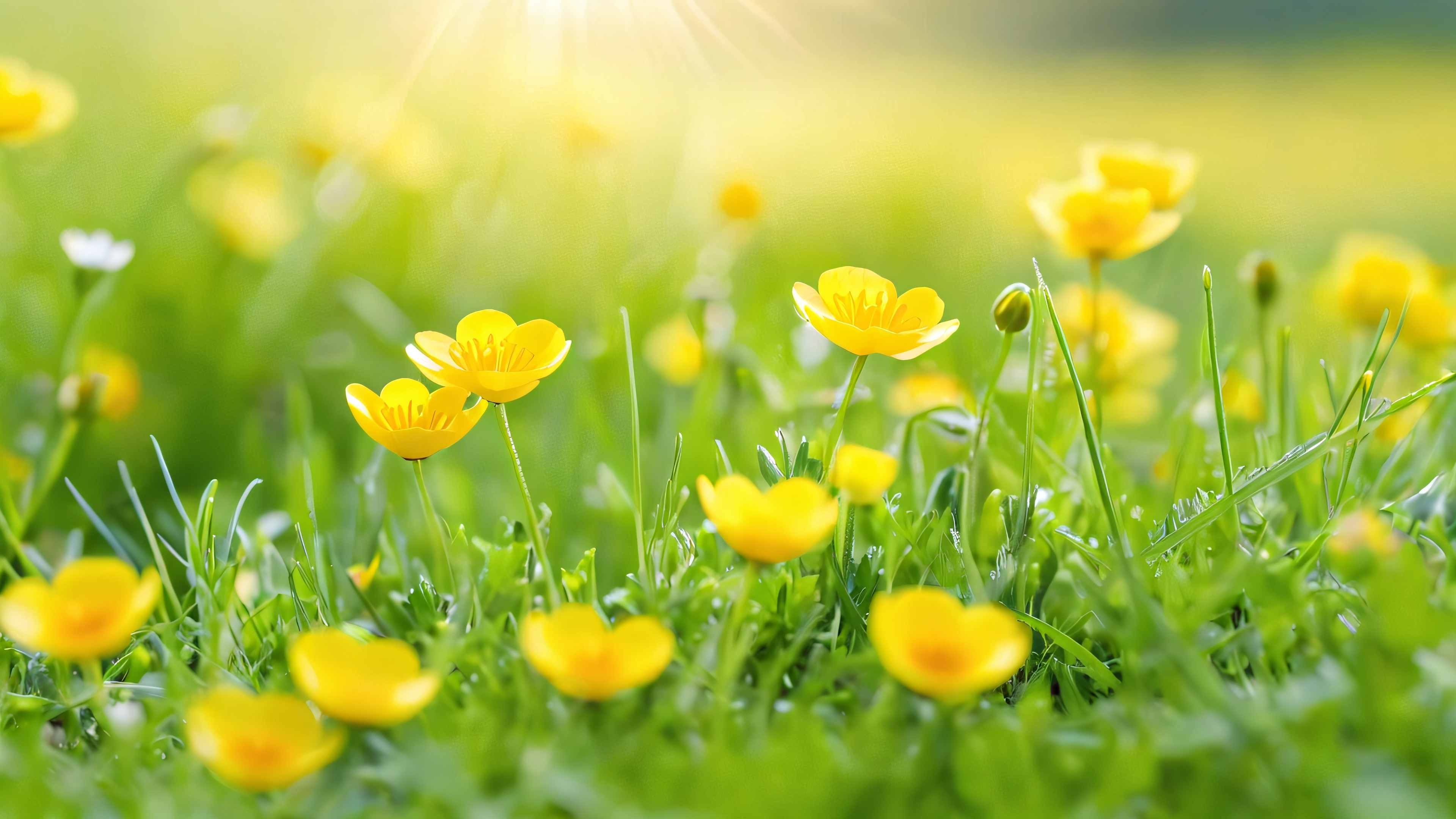 4K wallpaper of Spring Buttercup
