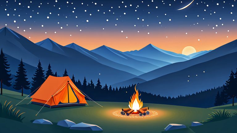4k vector camping wallpaper scaled
