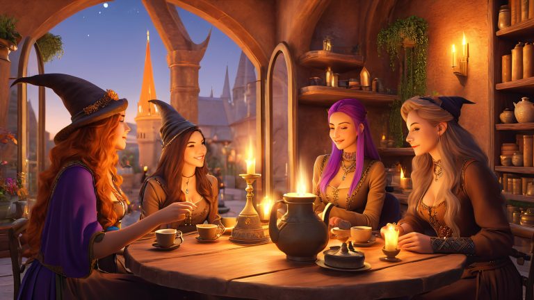 7 witches tea mystical cafe 4k wallpaper scaled