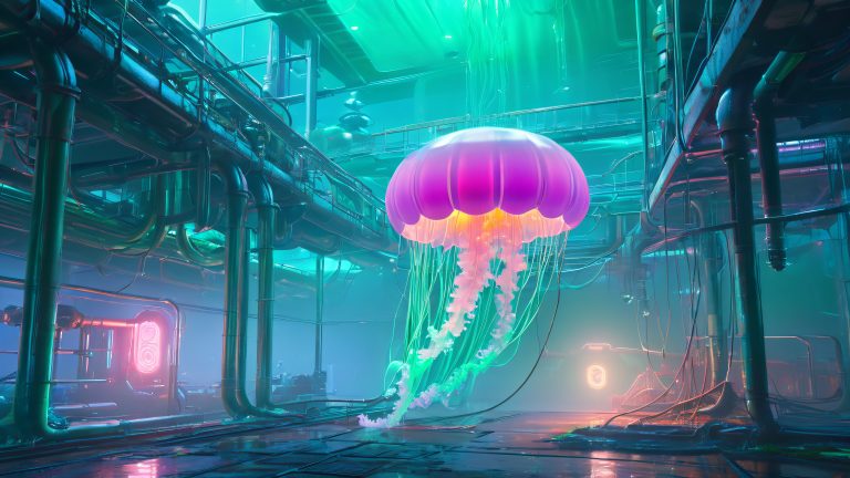 abandoned research facility futuristic seapunk wallpaper scaled