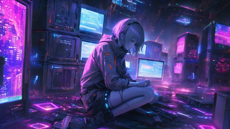 abandoned virtual reality landscape cyberpunk wallpaper scaled