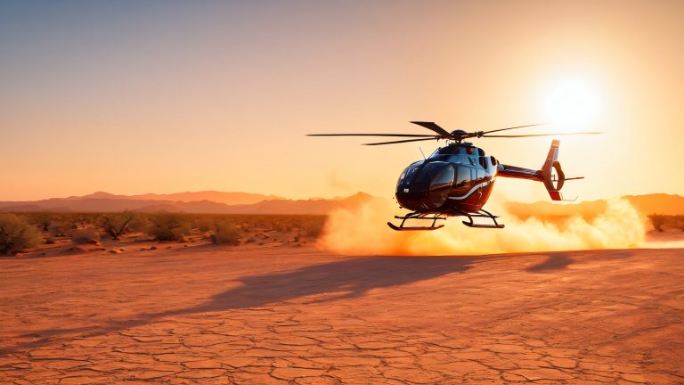 airbus helicopters ec145 landing desert landscape scaled