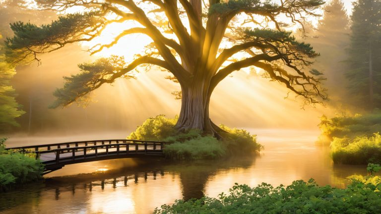 ancient cedar tree cedar creek bridge 4k wallpaper scaled