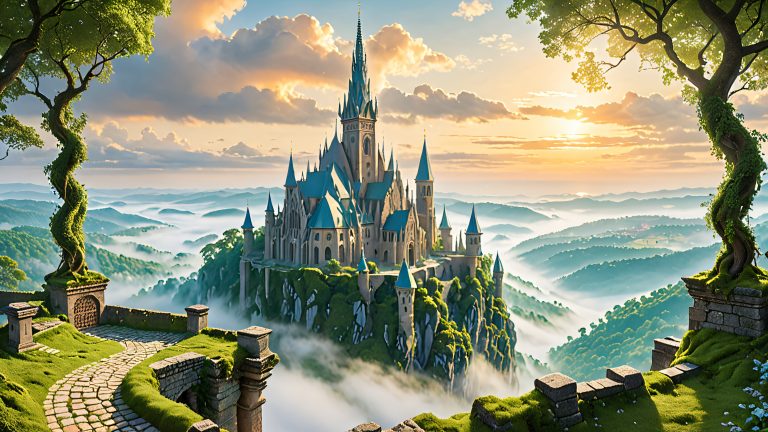 ancient cityscape mysterious ruins forgotten knowledge fantasy wallpaper scaled