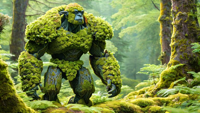 ancient golem lithen covered armor wallpaper 4k fantasy scaled