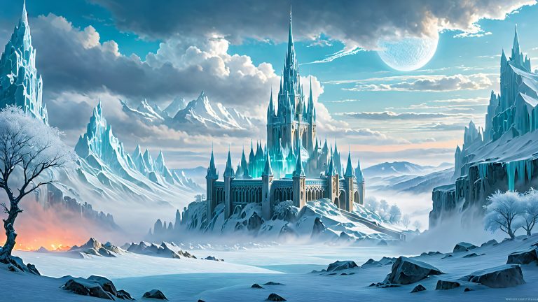 ancient ice city wallpaper frozen landscapes scaled
