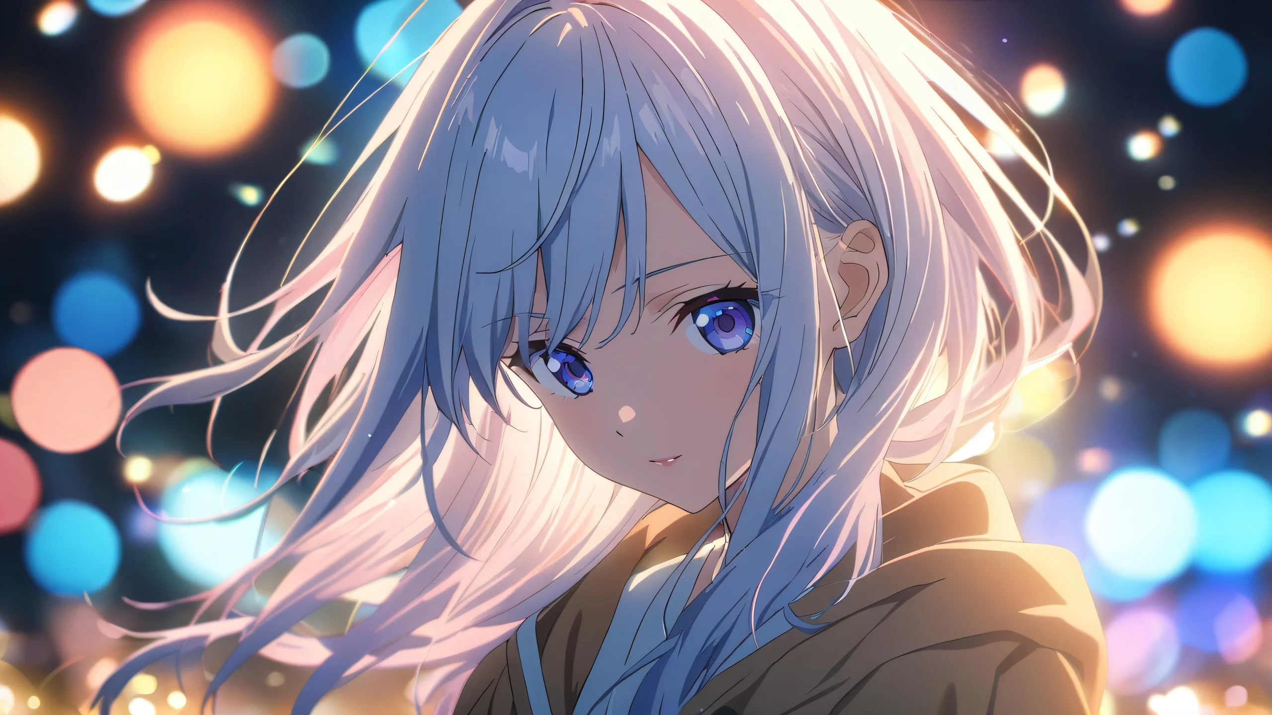 Stunning Anime Girl Masterpiece 4K Wallpaper A beautiful anime-style illustration of a young girl with vibrant colors and detailed textures.