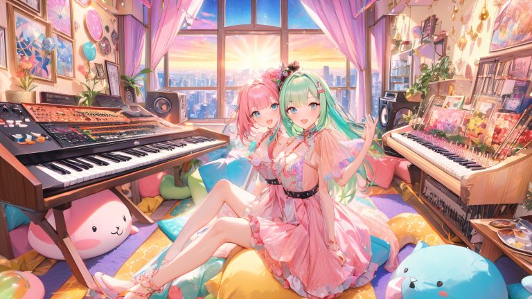 anime girls jam session 4k wallpaper scaled