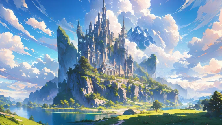 A stunning anime-inspired landscape featuring a young girl in a scenic setting with intricate details and vibrant colors.