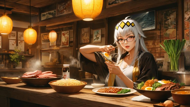 anime ramen comfort food oguri cap wallpaper scaled