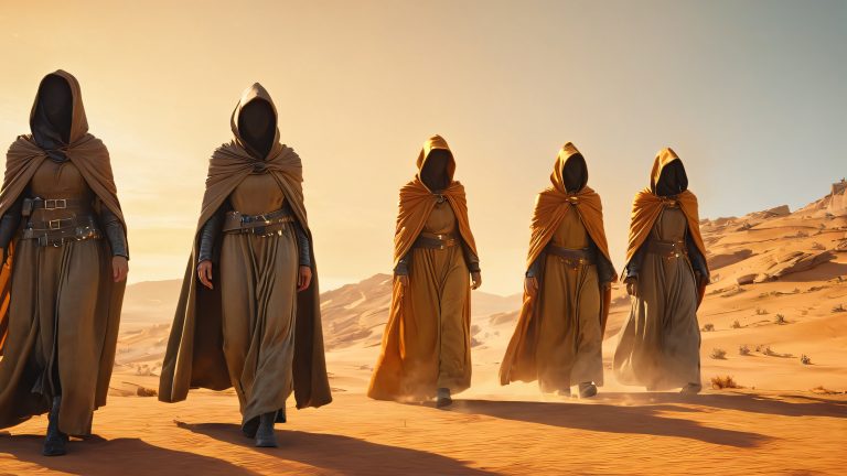 apocalyptic devoted figures wasteland wallpaper scaled