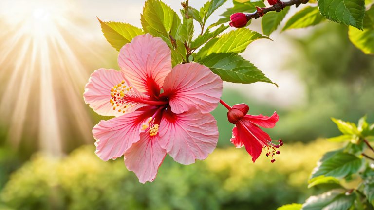 apple blossom hibiscus 4k wallpaper scaled