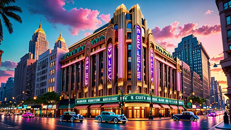 art deco cityscape majestic building 4k wallpaper scaled