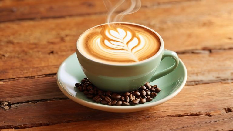 artisanal coffee wallpaper whimsical coffee bean design 4k scaled