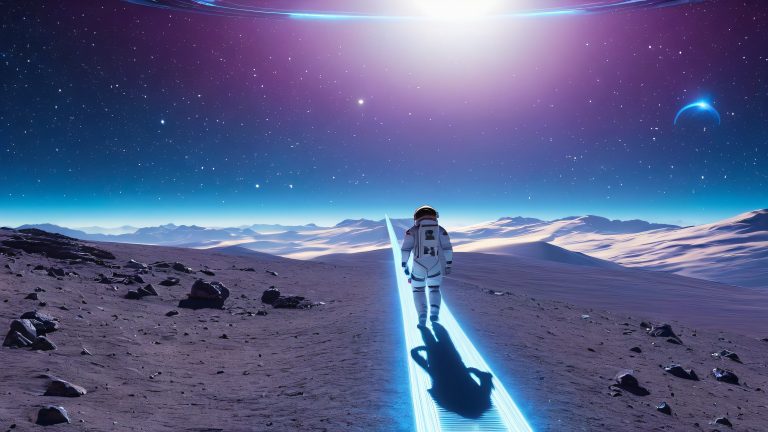 astronaut ring system wallpaper scaled