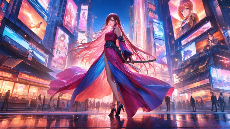 asuna yuuki karin miyoshi 4k wallpaper vibrant cityscape anime scaled