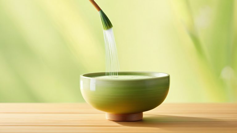 bamboo whisk stirs matcha froth scaled