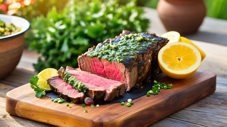 beef rib chimichurri sauce 4k wallpaper scaled