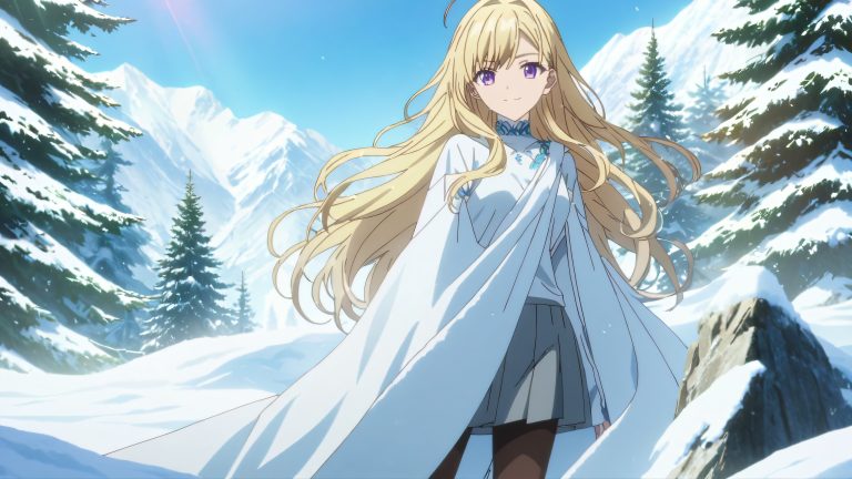 blonde heroine mountain peak scaled