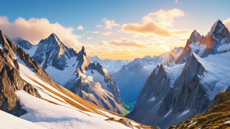 fond d'écran de paysage de montagne à couper le souffle, aventuriers à l'échelle 4k