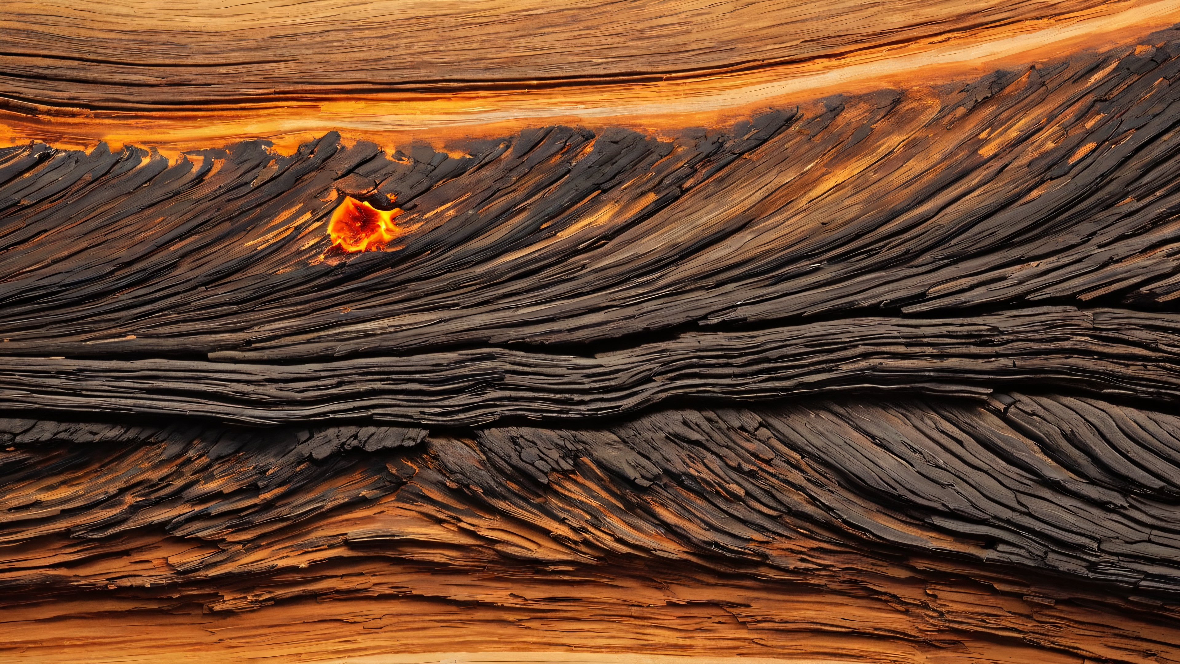 High-definition image of a charred matchstick stump with intricate patterns, showcasing a close-up macro view.