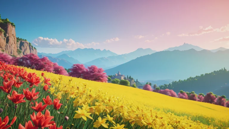 A cityscape at dusk with cinematic lighting and ultra-detailed buildings.