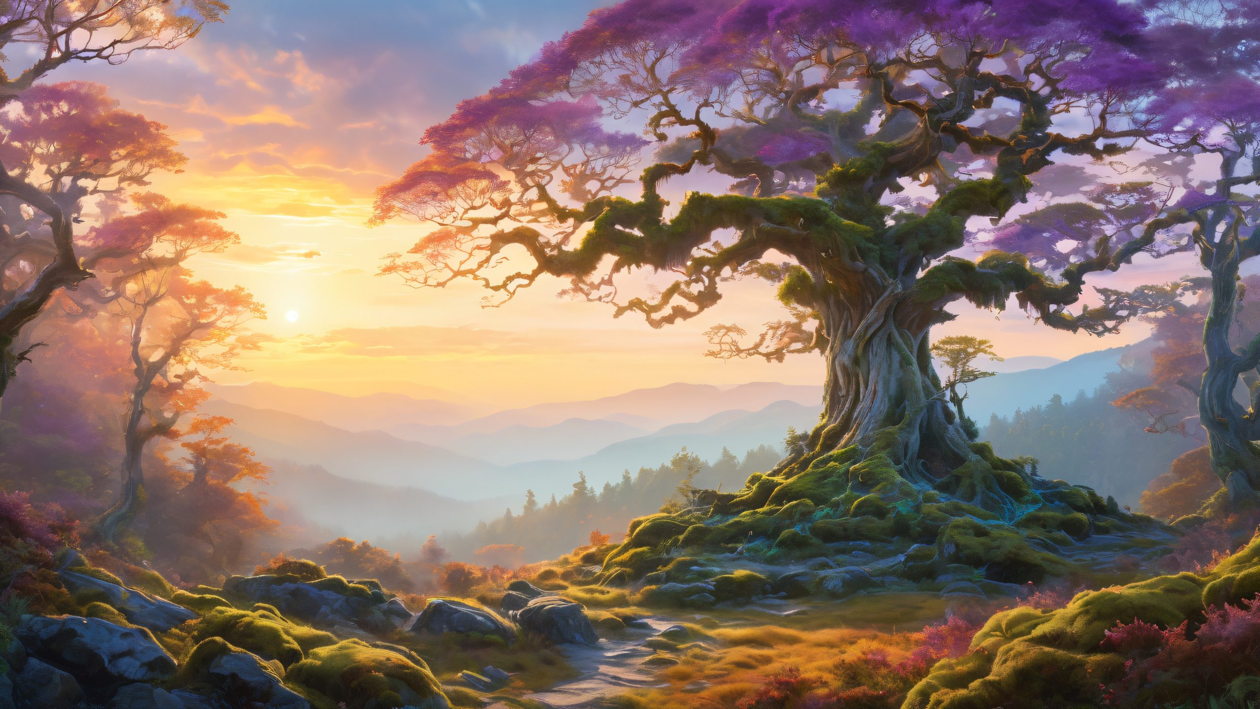 Majestic Circle of Warding surrounded by mystical forest for Desktop/PC