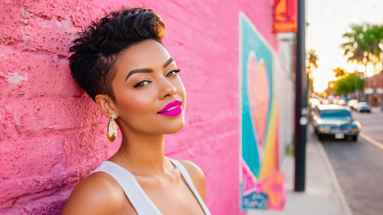 confident activist vibrant city scene wallpaper scaled