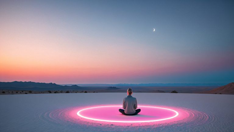 contemplative solitude forgotten profiles led lights minimalist art scaled