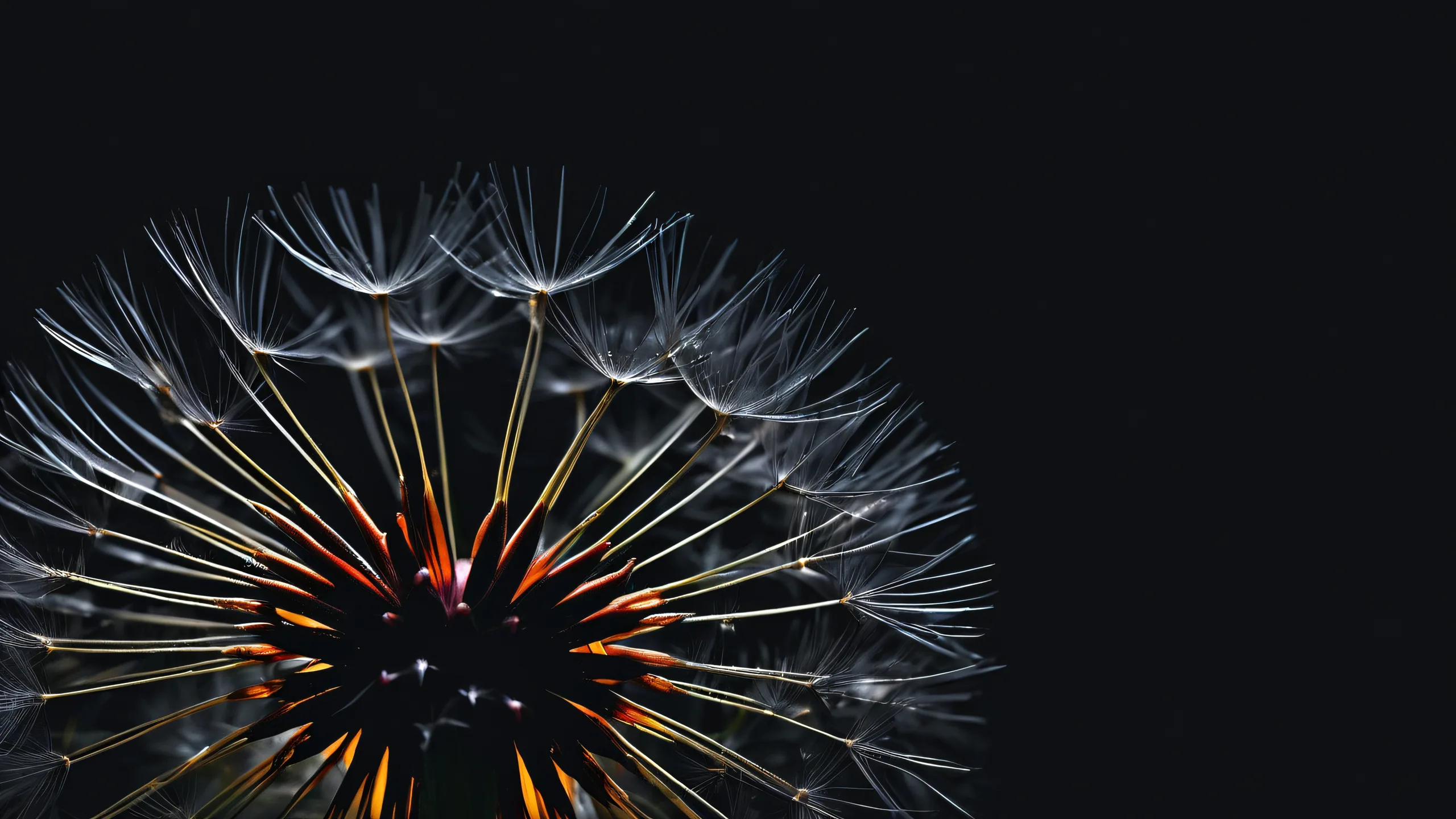 4K Cosmic Dandelion Oasis Desktop Background Breathtaking cosmic desktop wallpaper of a dandelion on a deep black background for PC/ Desktop use.