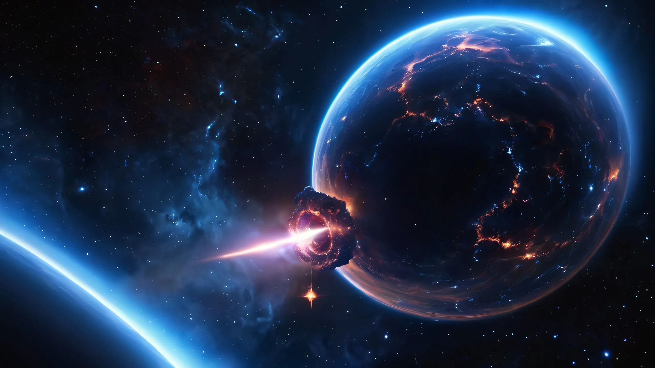 Stunning desktop wallpaper featuring majestic celestial formations and glowing gas clouds on a dark backdrop for Desktop/PC.