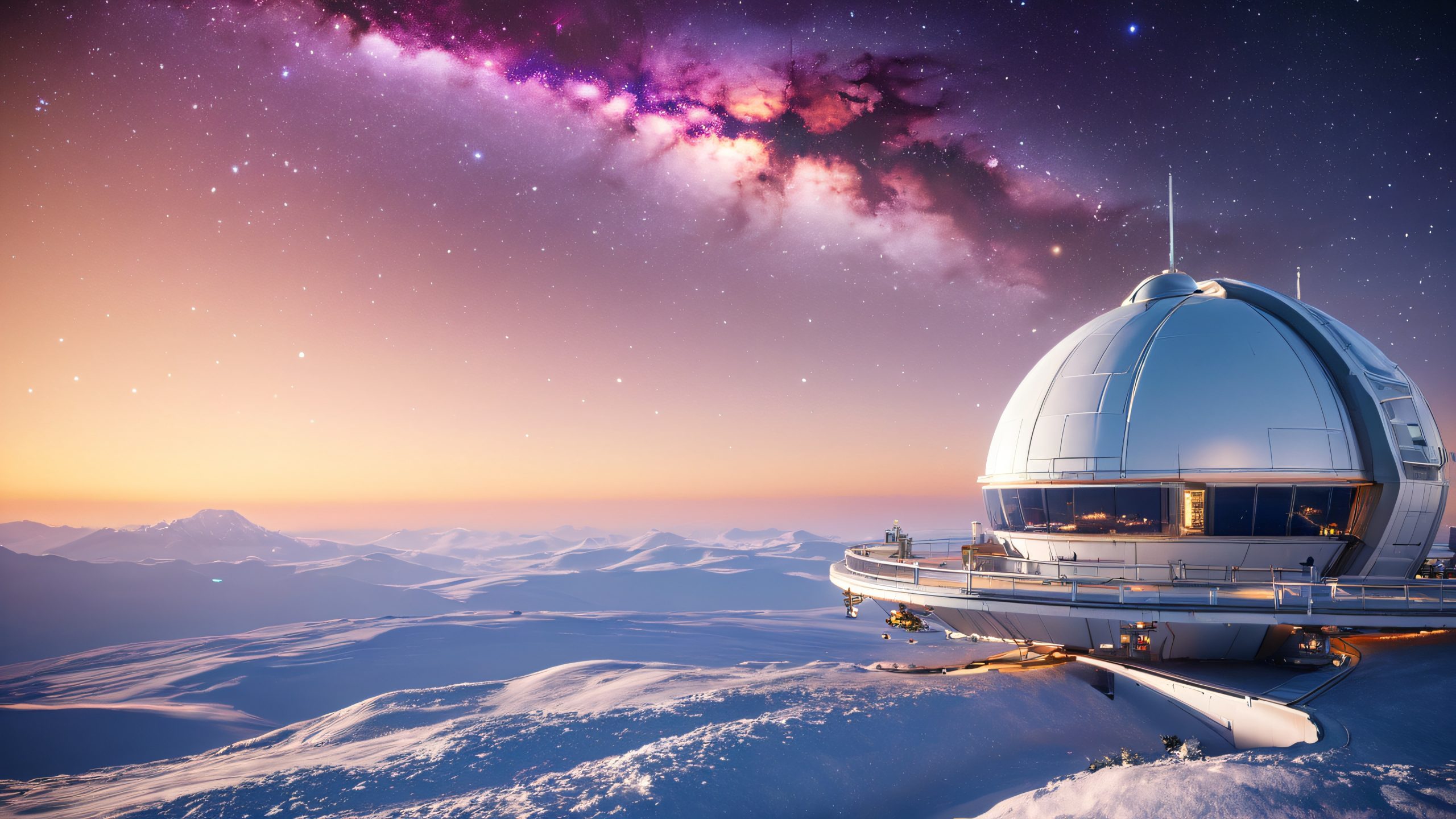 4K Cosmic Oasis in Orbit Desktop Background Serene space station floating above a distant planet's curvature for Desktop/PC use.