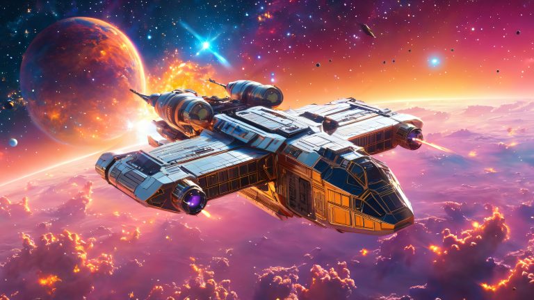 cosmic odyssey amidst ancient ruins scaled