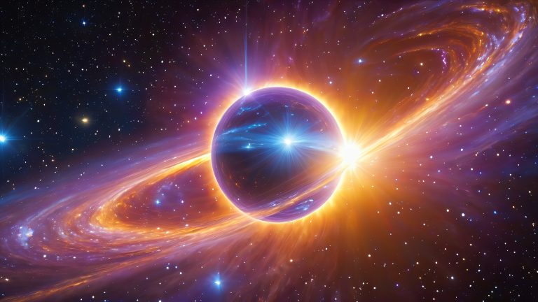 cosmic swirls orbiting celestial bodies 4k wallpaper scaled