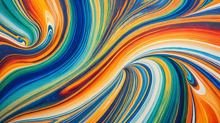 A mesmerizing swirling vortex on desktop/pc with vibrant colors, shapes and forms that defy gravity.