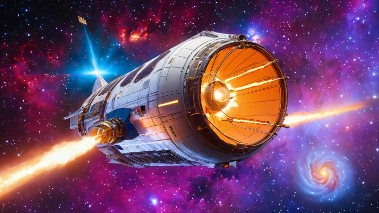 cosmic vortex majestic clover class space exploration vessel wallpaper scaled