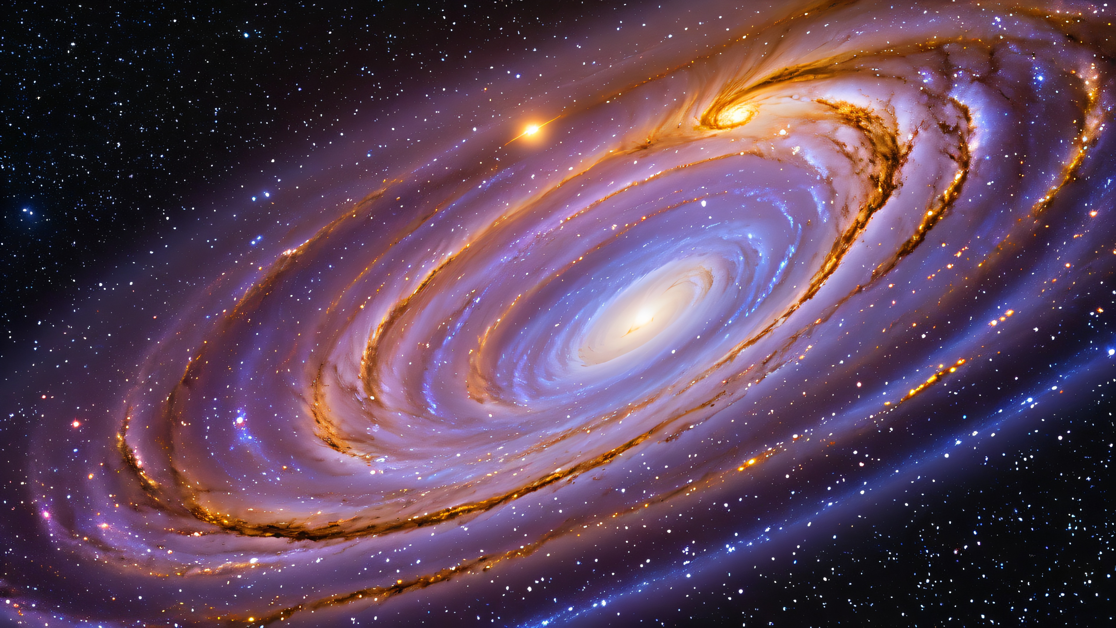 A majestic swirling vortex of cosmic gas and dust, illuminated by starlight, set against the backdrop of the Milky Way galaxy.