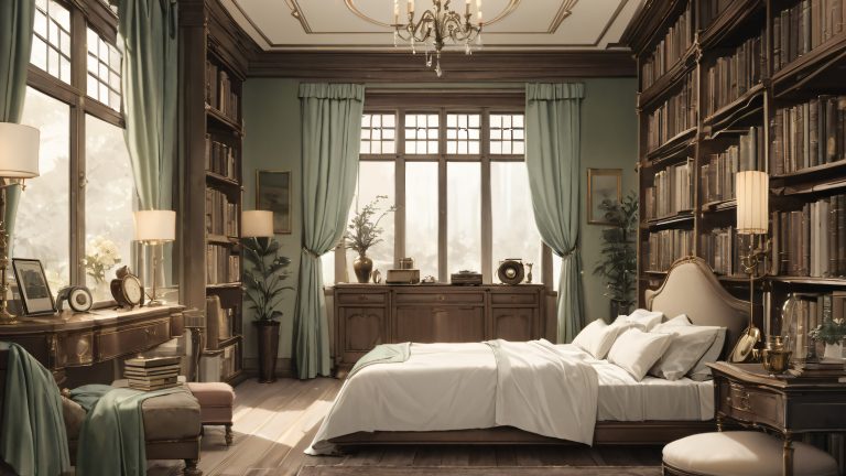 cozy bedroom wallpaper soft bedding vintage decor scaled