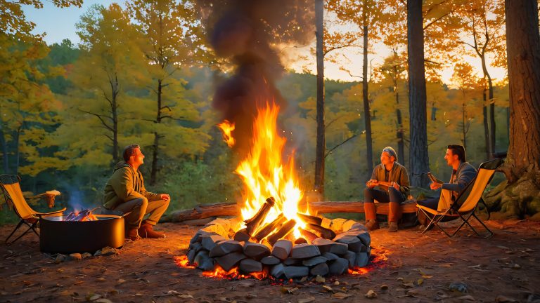 cozy campfire scene 4k nature wallpapers scaled
