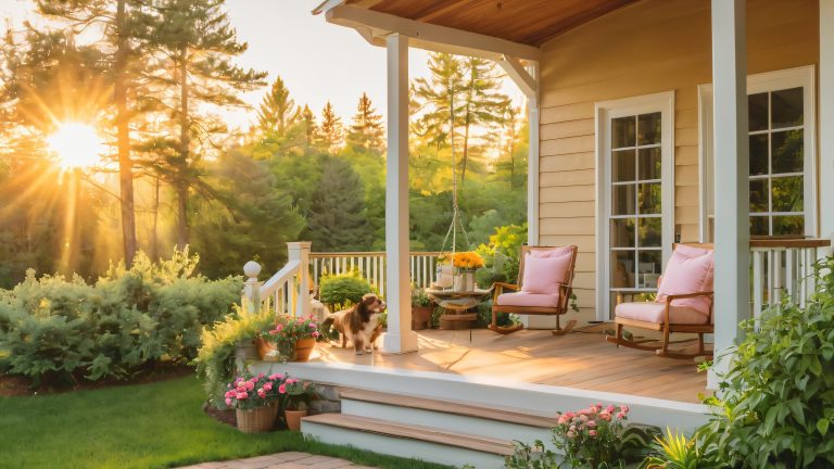 cozy family moments on a sunset porch scaled