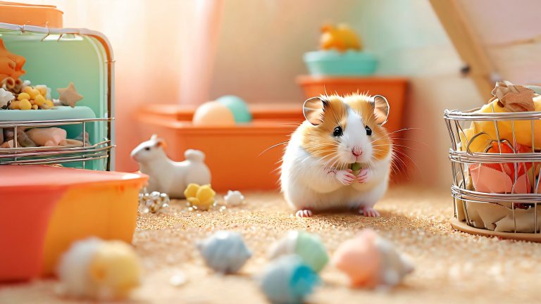 cozy hamster habitat 4k wallpaper scaled