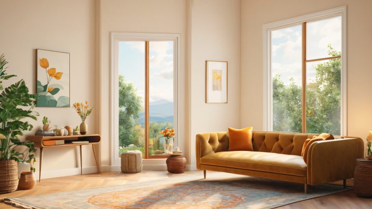 cozy retro living room 4k wallpaper scaled