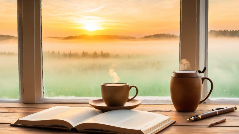 cozy study coffee inspiration 4k wallpaper scaled