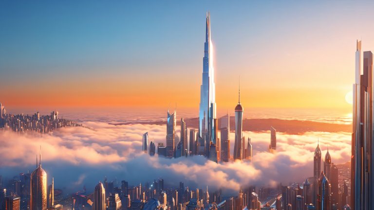 crystal city dawn 4k wallpaper scaled