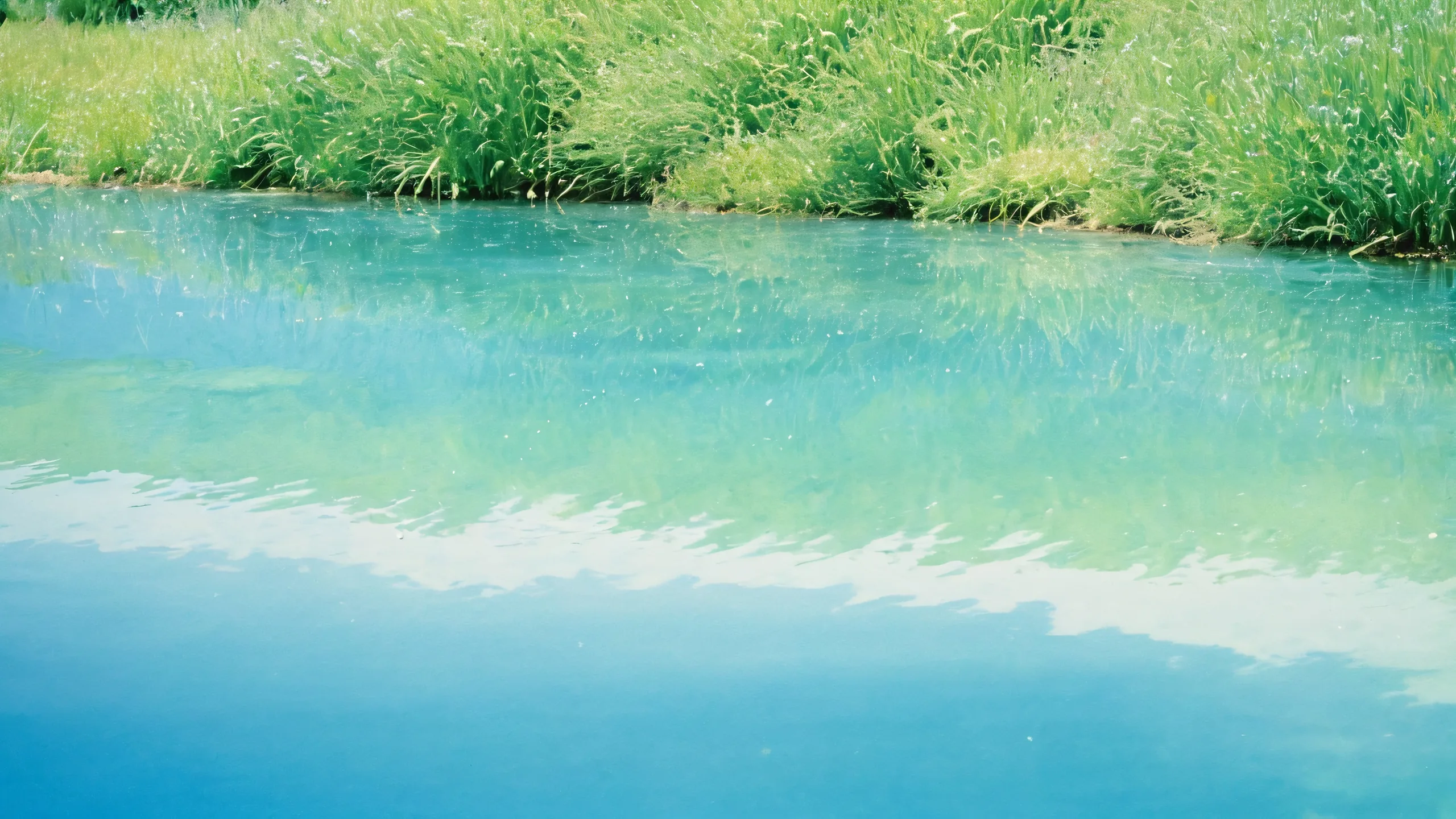 Crystal Clear Serenity 4K UHD Wallpaper A serene water scene for your desktop/PC with a mix of blue and green hues.