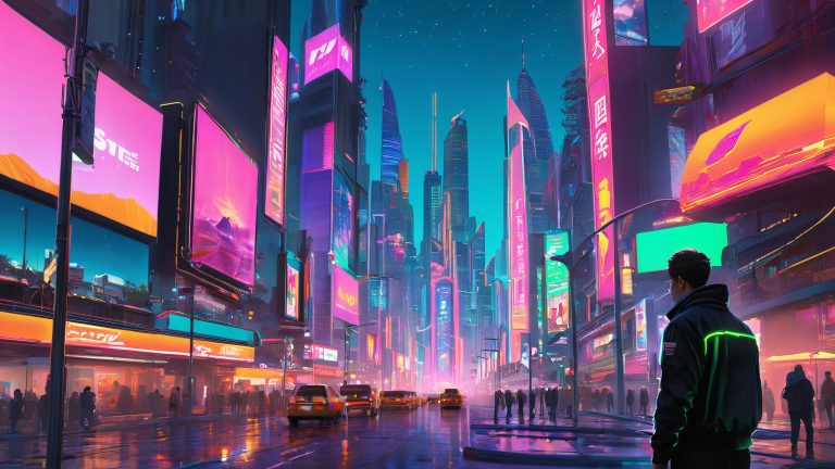 cyberpunk cityscape with operator 4k wallpaper scaled